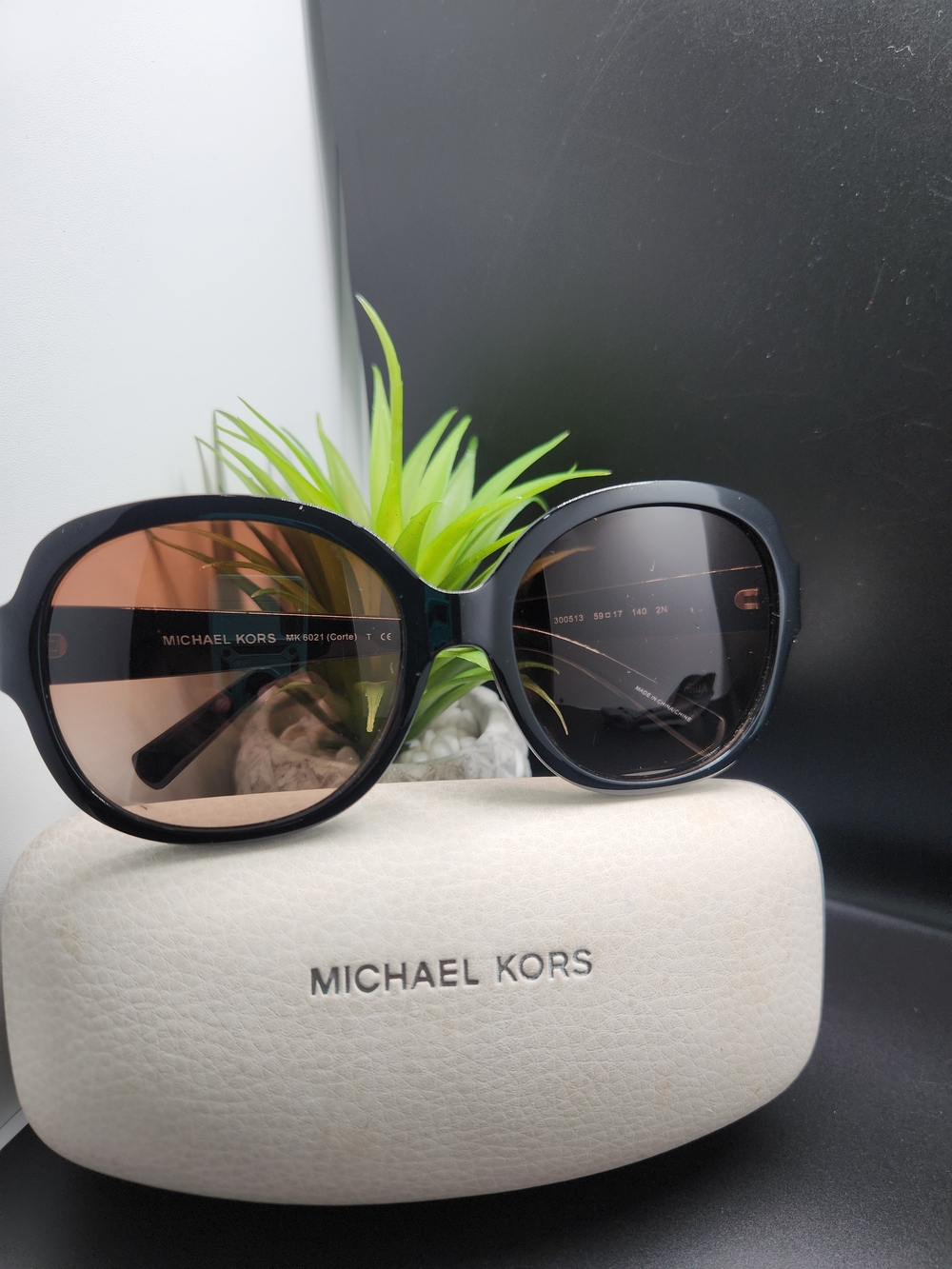 Michael Kors Black Frame Sunglasses with Brown Gradient Lenses